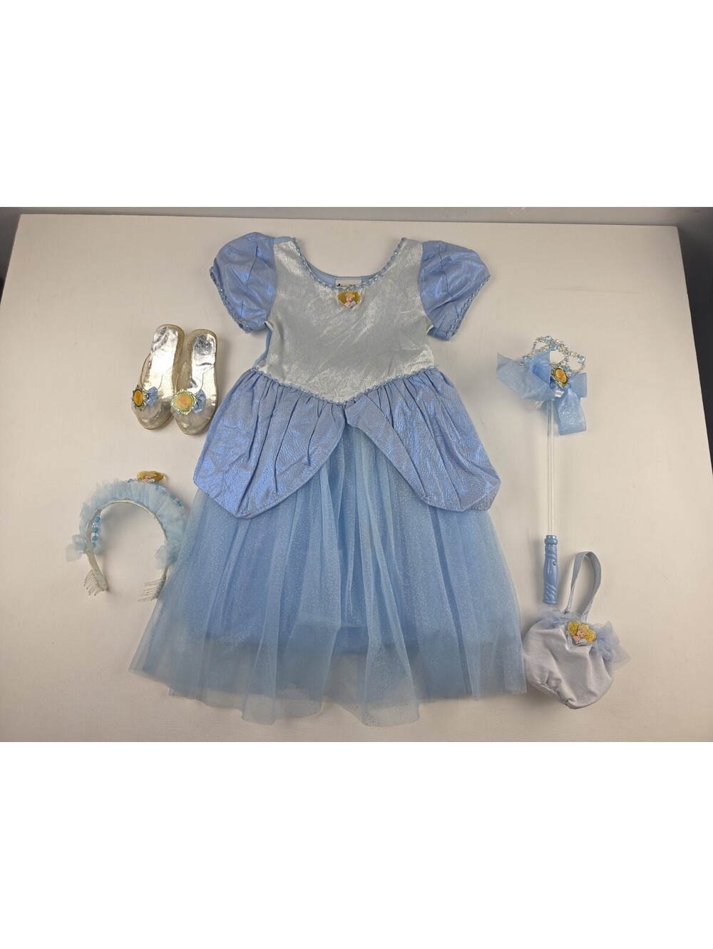 Vintage Rare Disney Store Cinderella Princess Costume Dress Set Sz Girls S 6-6X